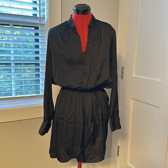 Zadig & Voltaire Black Satin Rinka Dress, Size Small - Picture 2 of 6